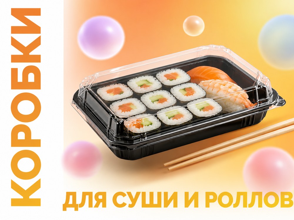 Упаковка навынос — лотки для суши и роллов
